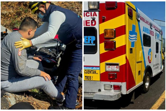 Accidente en la Siglo XXI deja dos motociclistas lesionados en Salvador Escalante