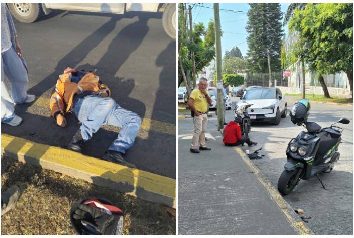 Accidentes de motocicleta dejan dos lesionados, en distintos puntos de Uruapan