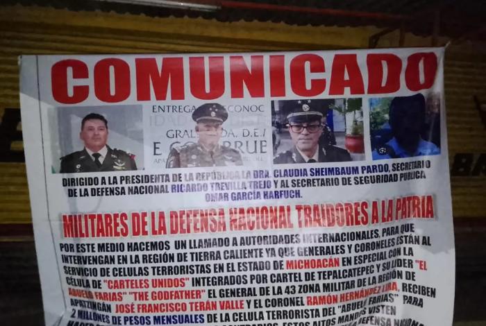 Acusan a mandos militares de presuntos vínculos con el crimen organizado en Michoacán