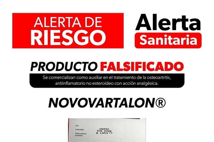 Alerta sobre falsificación del producto Novovartalon: SSM