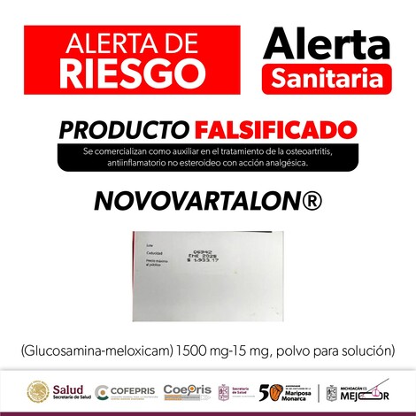 Alerta sobre falsificación del producto Novovartalon: SSM