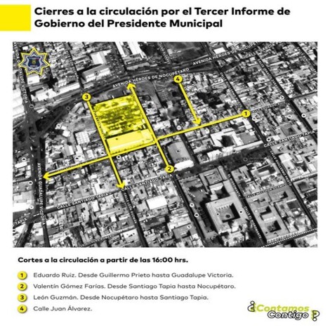 #AlertaVial | Morelia enfrentará cierres viales por el 3er informe de gobierno. Planifica tu ruta y evita contratiempos.