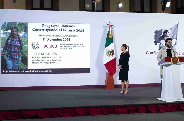 ANUNCIA PRESIDENTA CLAUDIA SHEINBAUM INSCRIPCIÓN AL PROGRAMA JÓVENES CONSTRUYENDO EL FUTURO 2025 PARA GARANTIZAR EL DERECHO AL TRABAJO Y FORTALECER LA CONSTRUCCIÓN DE LA PAZ