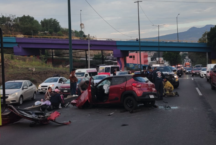 Aparatoso accidente en el Libramiento Norte de Morelia deja una persona lesionada