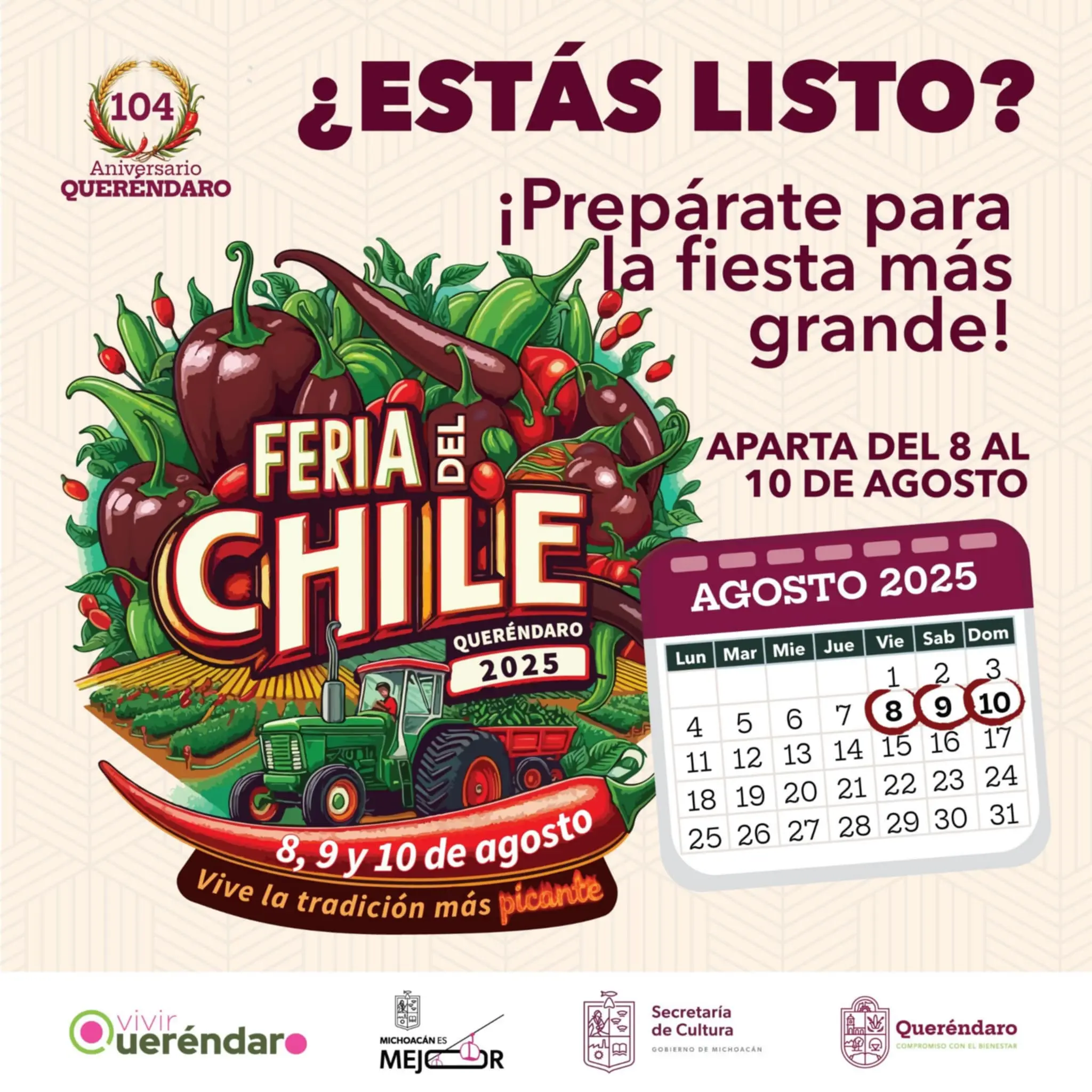 Arranca con éxito la Feria del Chile Queréndaro 2025 con el certamen “Srita. Feria del Chile”