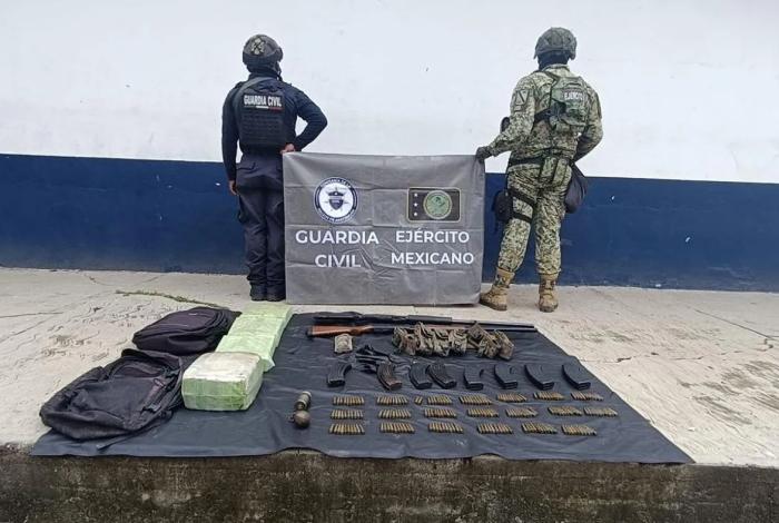 Asegurados tres hombres, granadas, armas y municiones en Buenavista: SSP