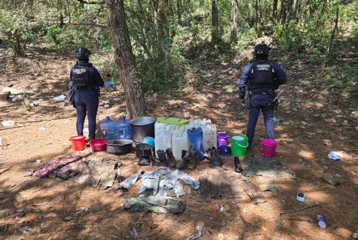 Aseguran y destruyen campamento en la zona serrana de Salvador Escalante