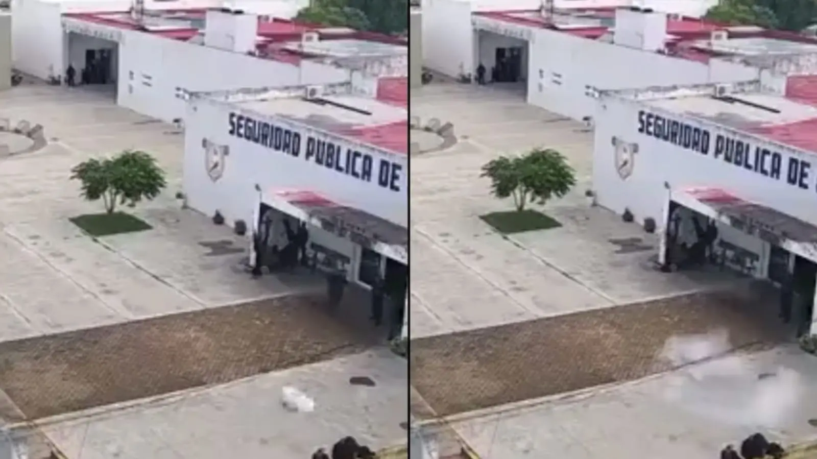 Atacan con dron a base policiaca en Uriangato, Guanajuato