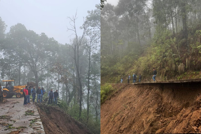 Atiende Ayuntamiento de Morelia deslave en la carretera Jesús del Monte-San Miguel del Monte