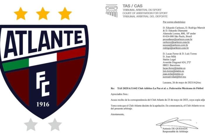 Atlante da marcha atrás en la apelación ante el TAS por el ascenso