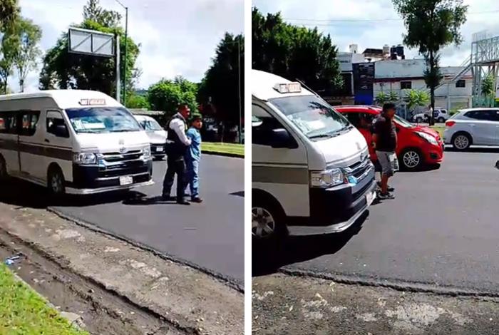 Automovilista y chofer de combi se agarran a golpes en el Libramiento Oriente de Morelia