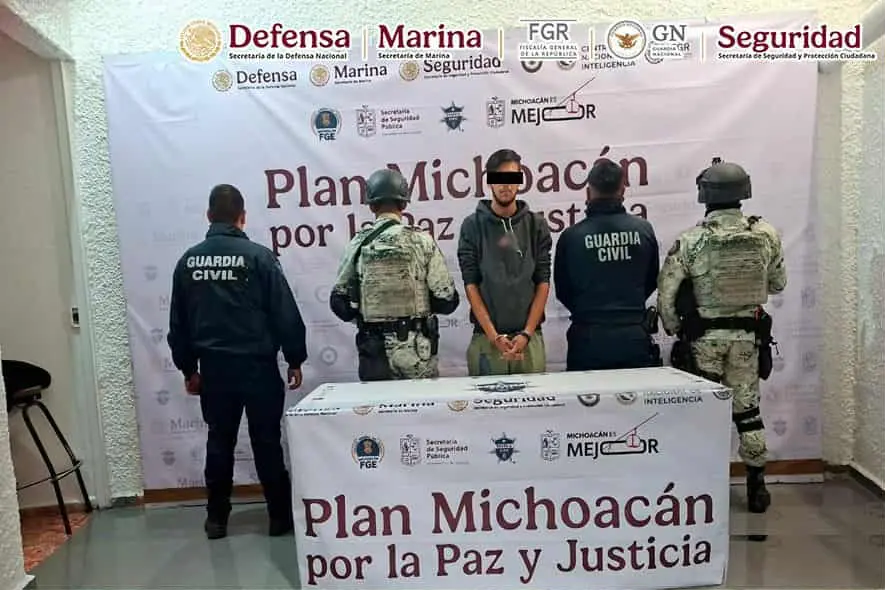 AUTORIDADES DETIENEN A SIETE PERSONAS Y ASEGURAN ARTEFACTOS EXPLOSIVOS IMPROVISADOS, EN MICHOACÁN