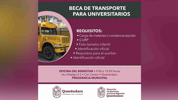 Becas de transporte: apoyo del 50% a estudiantes que usan camión