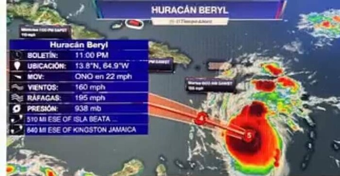 “BERYL” alcanza categoría 5: récord de formación precoz