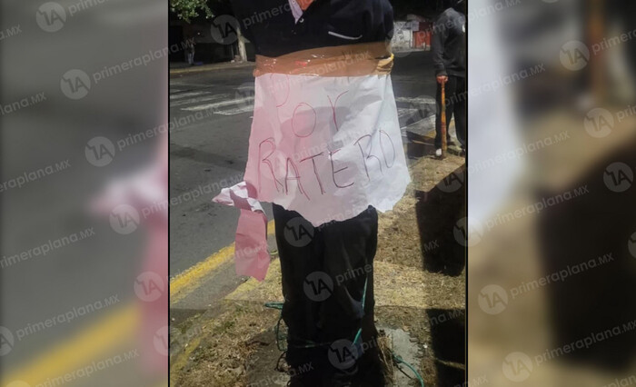 Cachan y exhiben a presunto ladrón en Pátzcuaro