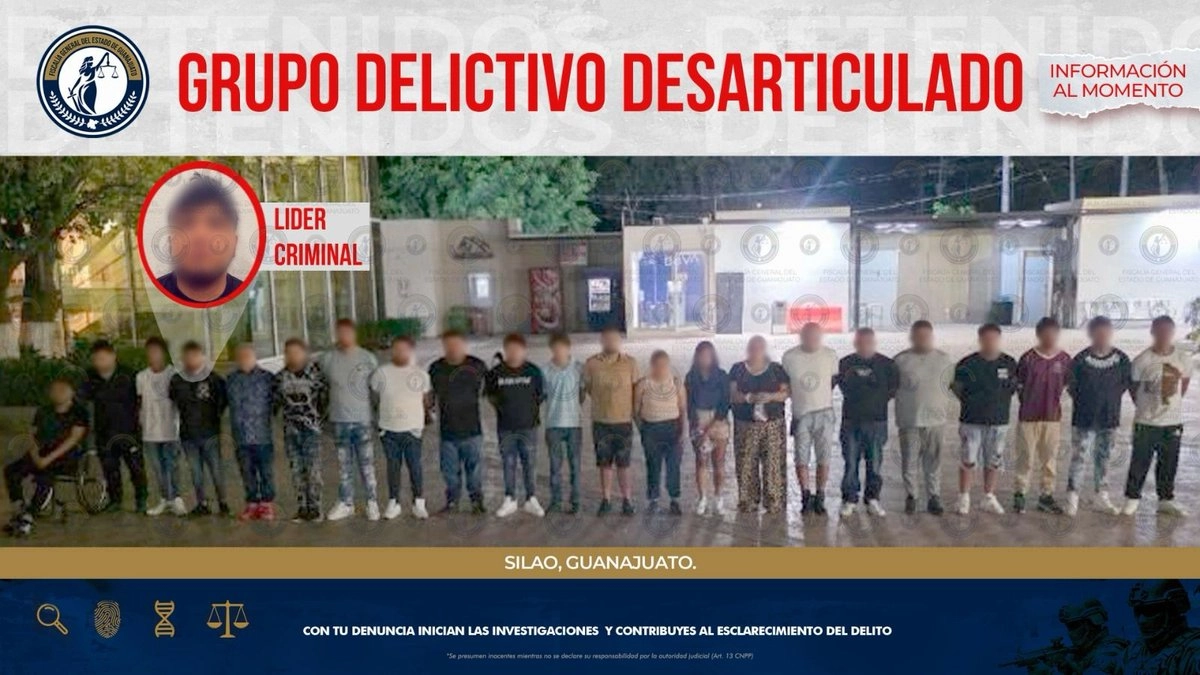 Cae célula del CJNG en Silao; detienen a 22 presuntos integrantes, entre ellos “El Tiki”.