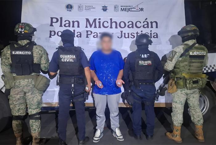 Capturan a sujeto con dosis de “cristal”, en la zona Centro de Jacona