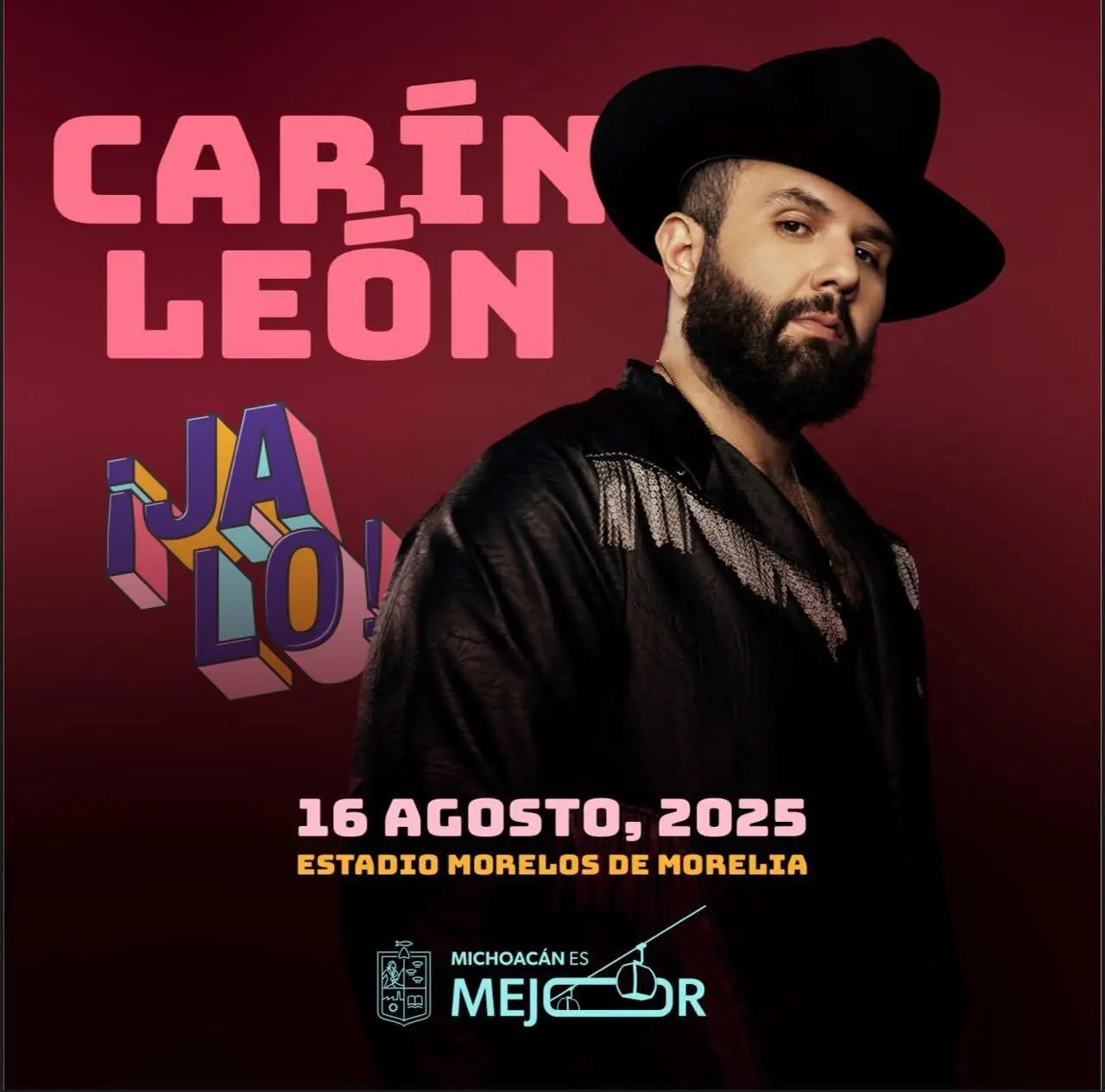 Carín León estará en el Jalo Fest! este próximo 16 de agosto