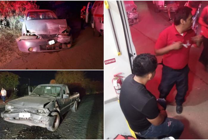 Choque de auto y camioneta en Huetamo deja daños materiales