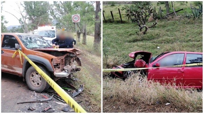 Choque de frente entre auto y camioneta deja un muerto y dos lesionados