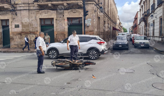 Choque en centro de Morelia deja un lesionado