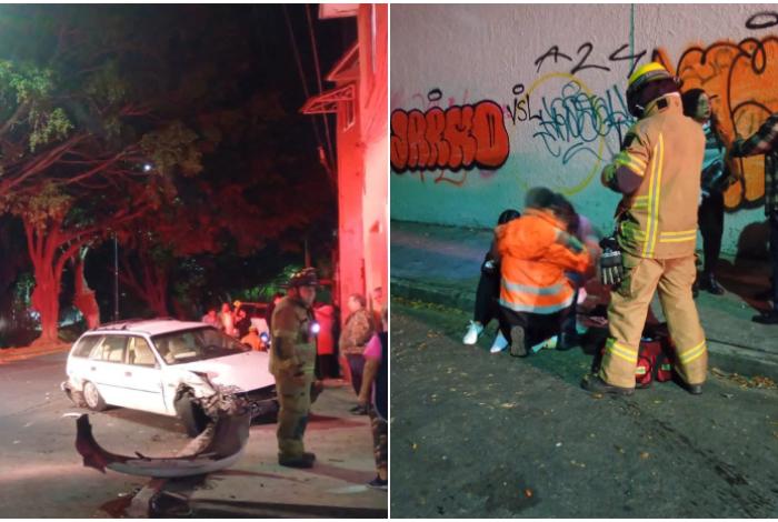 Choque volcadura de auto deja 2 personas heridas sobre avenida Solidaridad, en Morelia