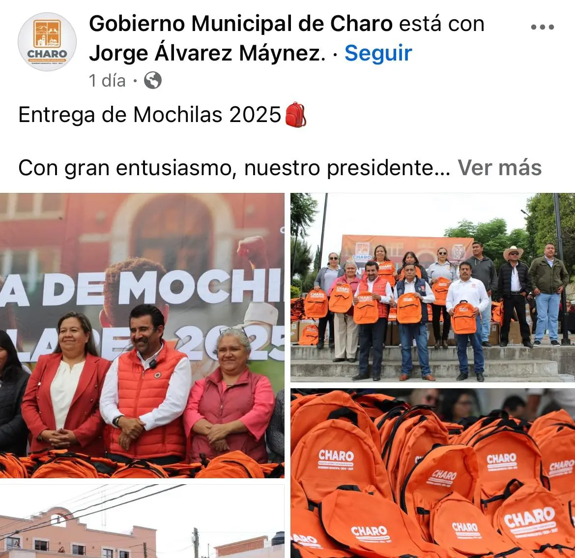 Ciudadanos de Charo denuncian uso electoral de programa de mochilas escolares
