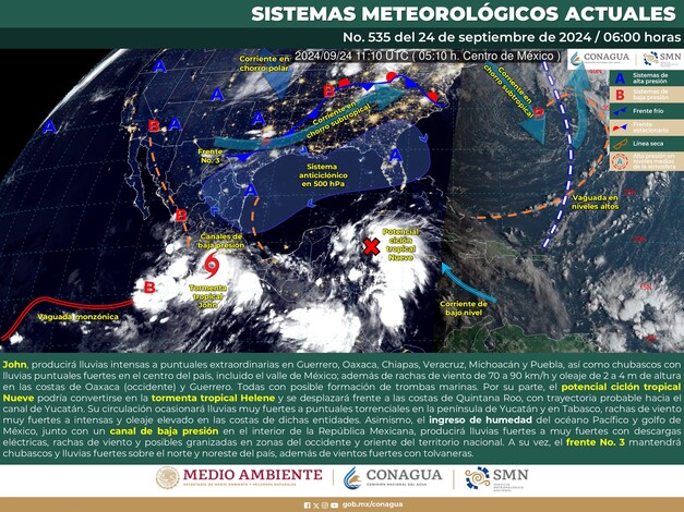 #Clima | Conoce el Pronóstico Meteorológico General de este miércoles 24 de septiembre 