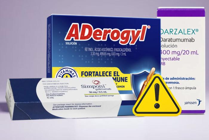 Cofepris emite alerta sanitaria por adulteración de ADerogyl y falsificación de Darzalex y Simponi