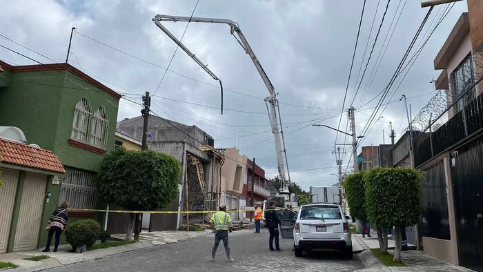 Colapsa cimbra en una construcción en la Mirador del Punhuato; hay 4 heridos