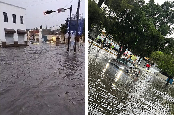 Colapsa Morelia tras fuerte lluvia de esta tarde: despliegan operativo tras inundaciones