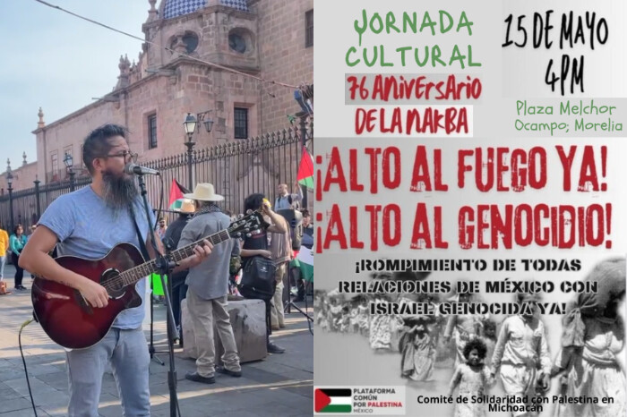 Con tendedero, taller y música, Comité de solidaridad con Palestina organiza jornada cultural