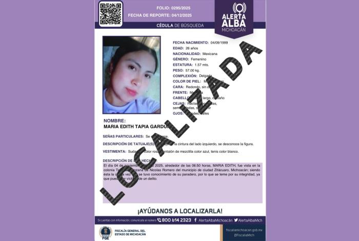 Concluye búsqueda de mujer reportada desaparecida; fue localizada a salvo en Zitácuaro