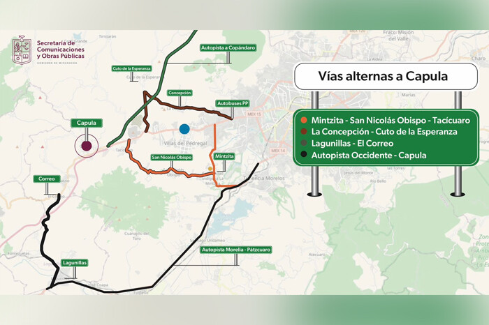 Conoce las rutas alternas para llegar a Capula a la Feria de la Catrina, debido a la obra del puente de Villas del Pedregal