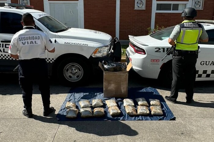 Decomisan más de 10 kilos de marihuana en empresa de paquetería en Uruapan