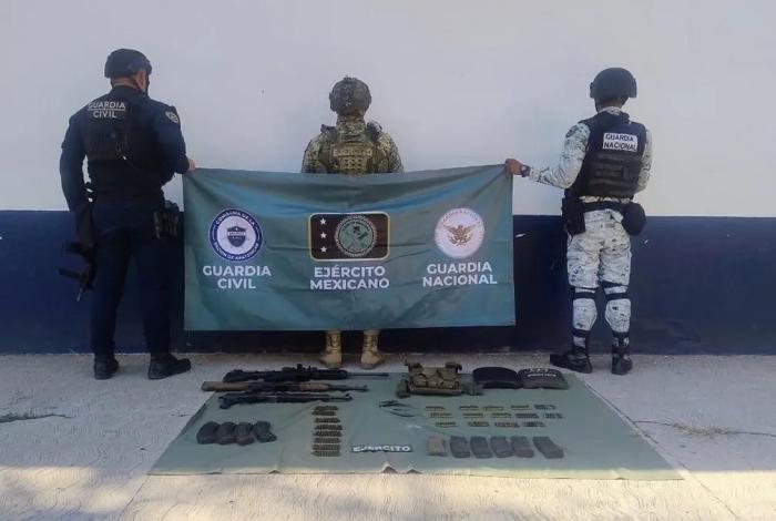 Dentro del Plan Paricutín, SSP y Defensa detienen a 2 en posesión de armas largas en Apatzingán