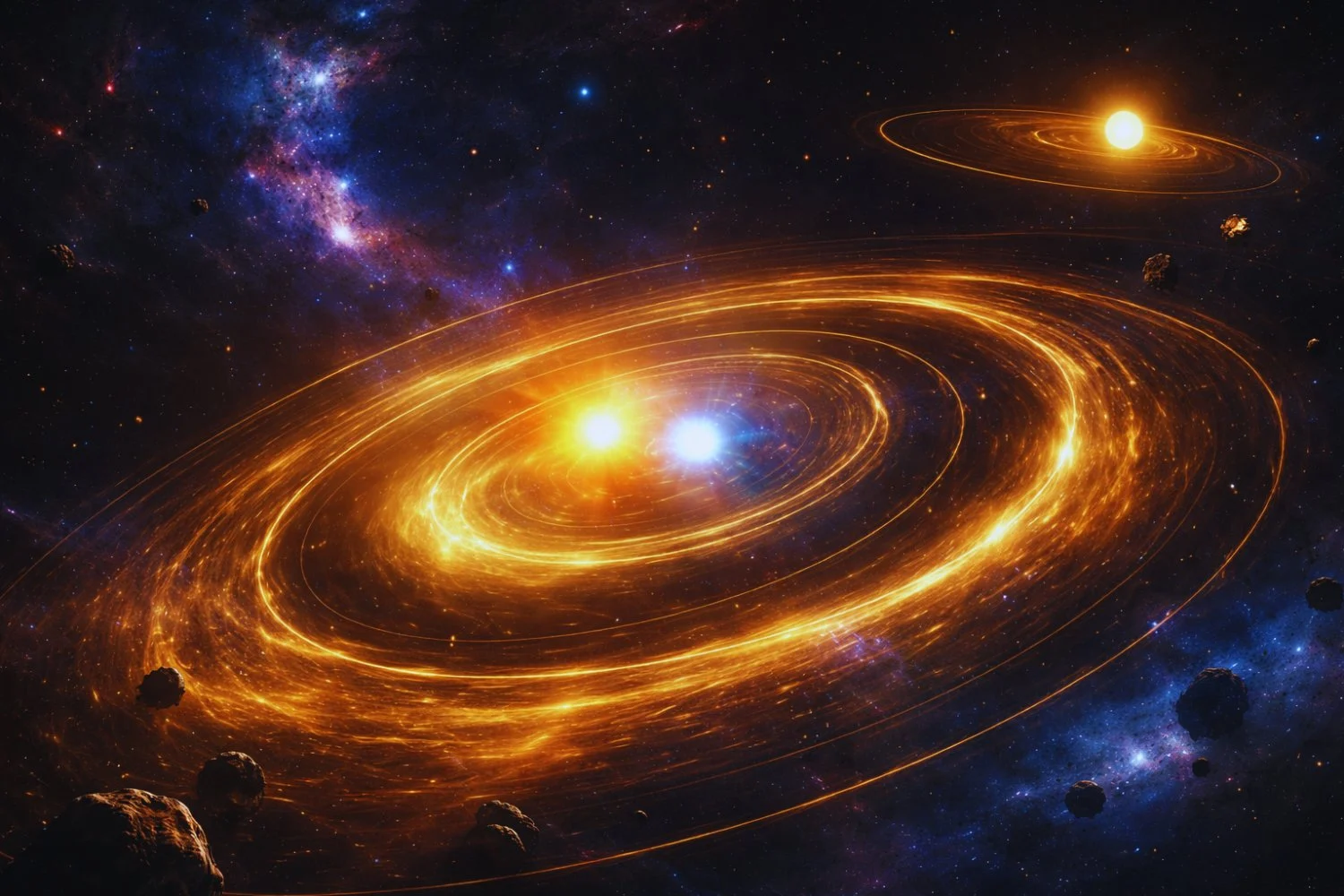 Descubren raro sistema estelar de cuatro estrellas