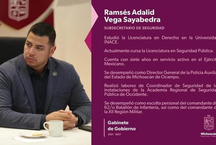 Designa Bedolla a Ramsés Sayabedra como nuevo subsecretario de Operación Policial