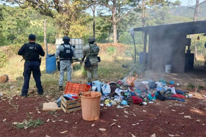 Destruyen 3 campamentos clandestinos utilizados por el crimen organizado en Parácuaro: SSP