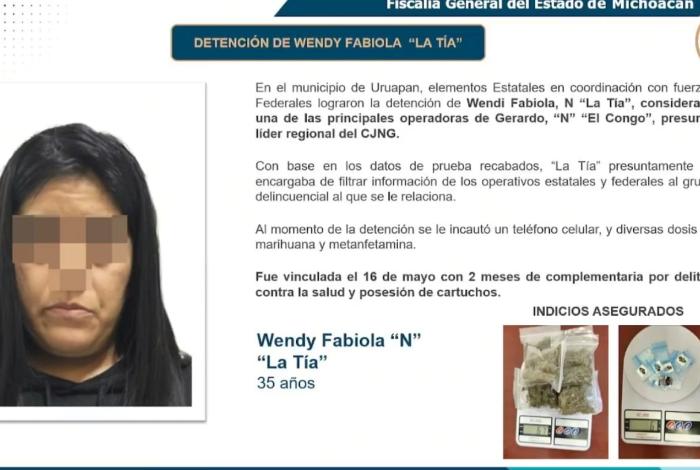 Detención de ‘La Tía’ permitirá ampliar investigación de homicidio de Carlos Manzo: FGE