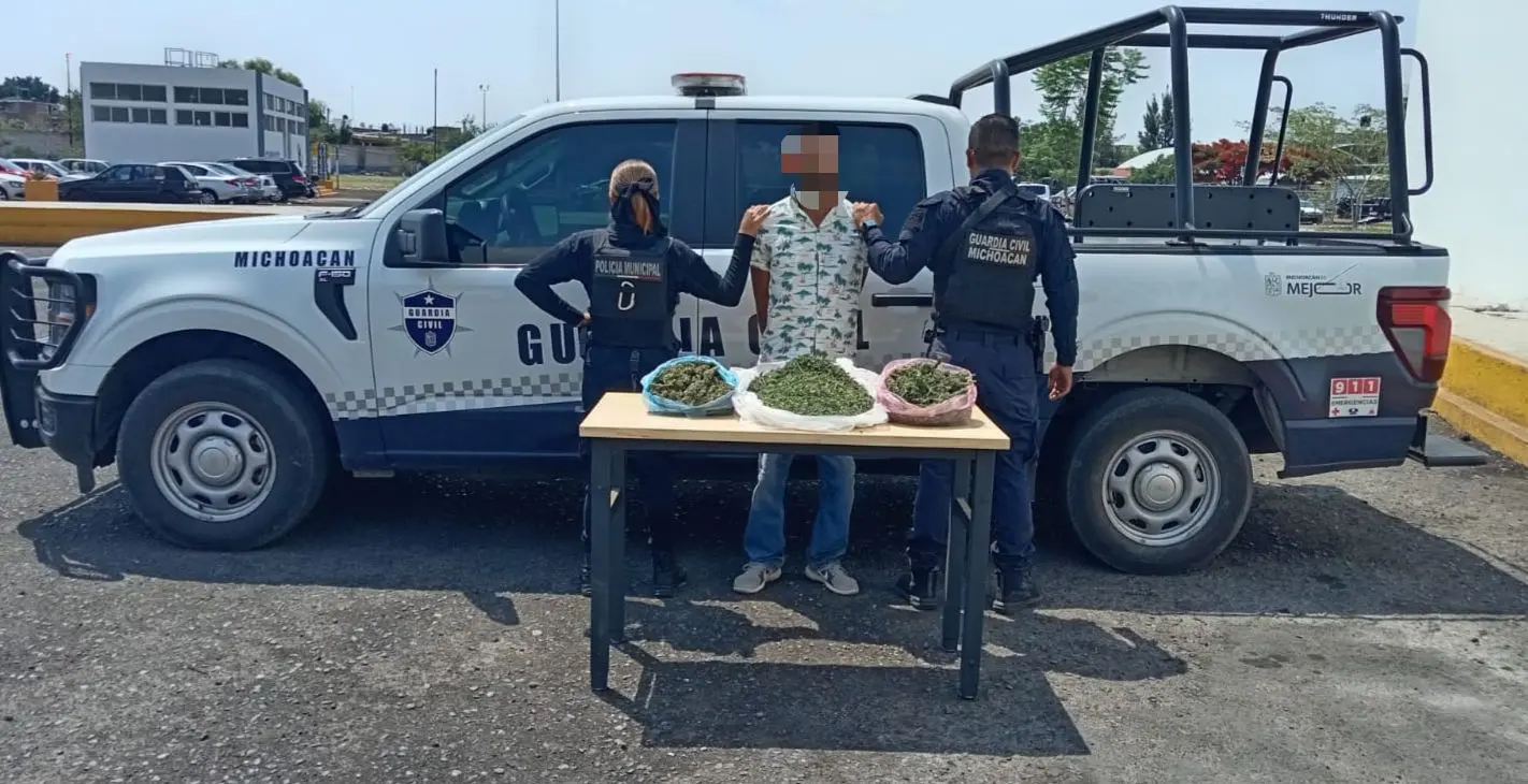 Detenido en Zamora un hombre con droga: SSP