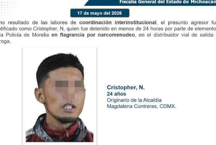 Detienen a presunto homic1da de policía de Morelia, por narcomenudeo
