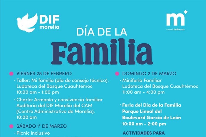 DIF Morelia invita a celebrar el Día de la Familia