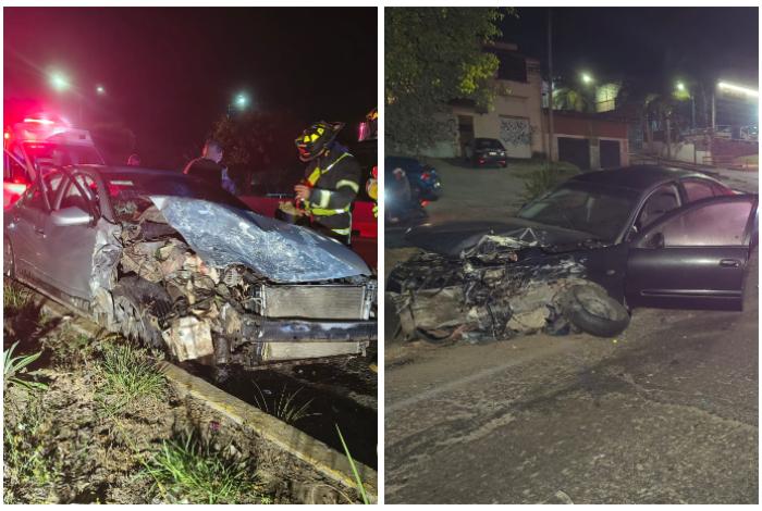 Dos lesionados tras choque entre 2 autos en la Av. Madero Oriente de Morelia