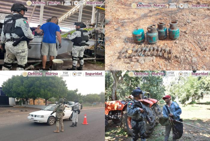 Durante el fin de semana detienen a 28 personas, aseguran 21 vehículos y 18 explosivos en Michoacán