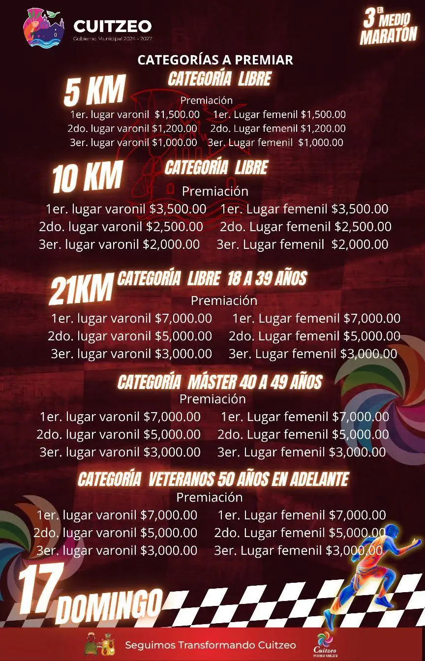 El Pueblo Mágico de Cuitzeo prepara toda una fiesta deportiva para el Tercer Medio Maratón