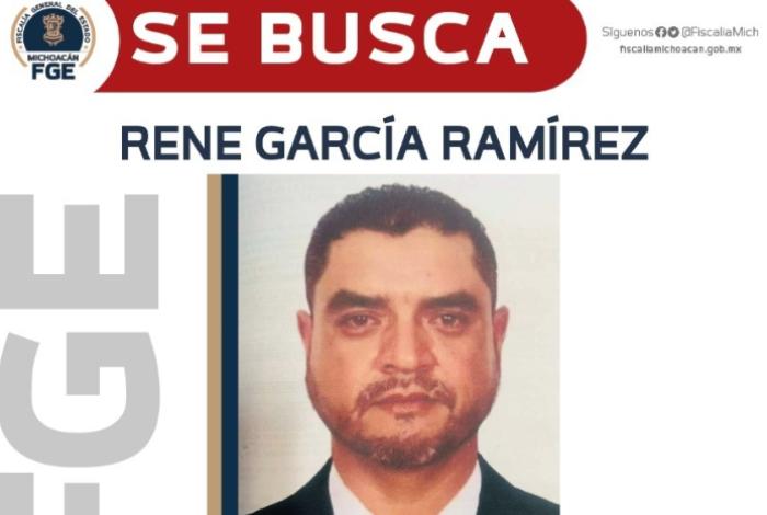 Emite FGE acuerdo de recompensa para la detención de René García Ramírez, presunto responsable de feminicidio