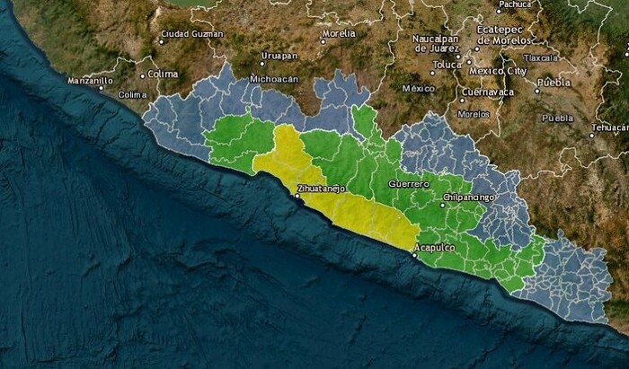 Emiten alerta preventiva para 20 municipios de Michoacán por tormenta tropical John