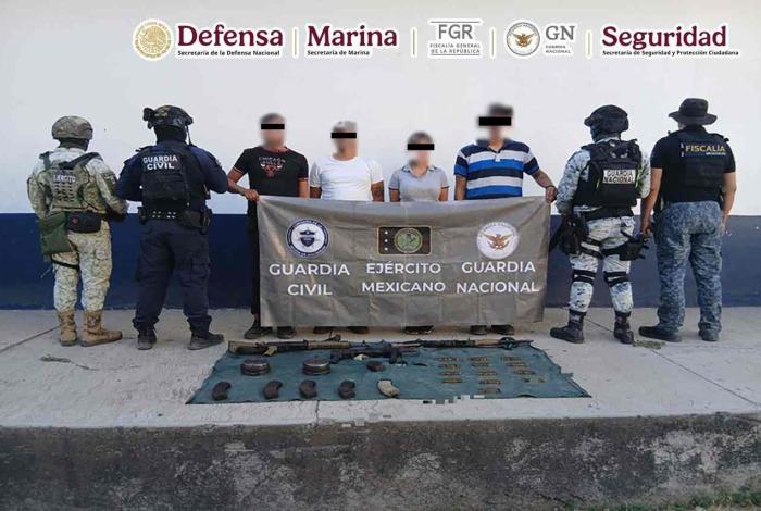 En dos acciones en Michoacán, se detuvo a cuatro personas y se aseguraron más de 200 cartuchos