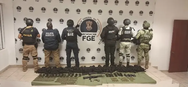 En operativo interinstitucional se asegura armamento en Tzitzio: SSP